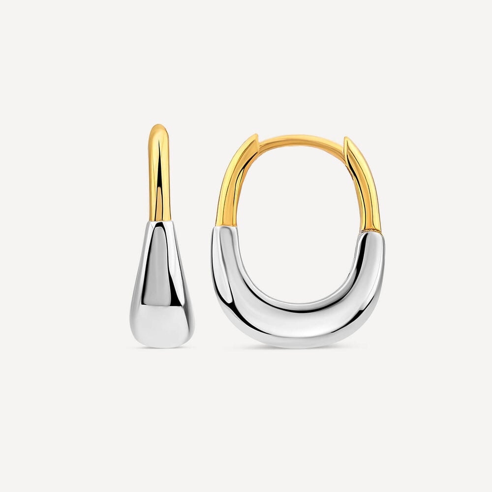 Yellow Gold Plated Sterling Silver Handbag Hoop Earrings image number 2