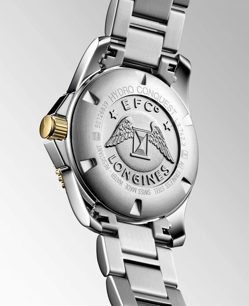 Longines HydroConquest 41mm Blue Dial Yellow Gold PVD & Steel Bracelet Watch image number 2