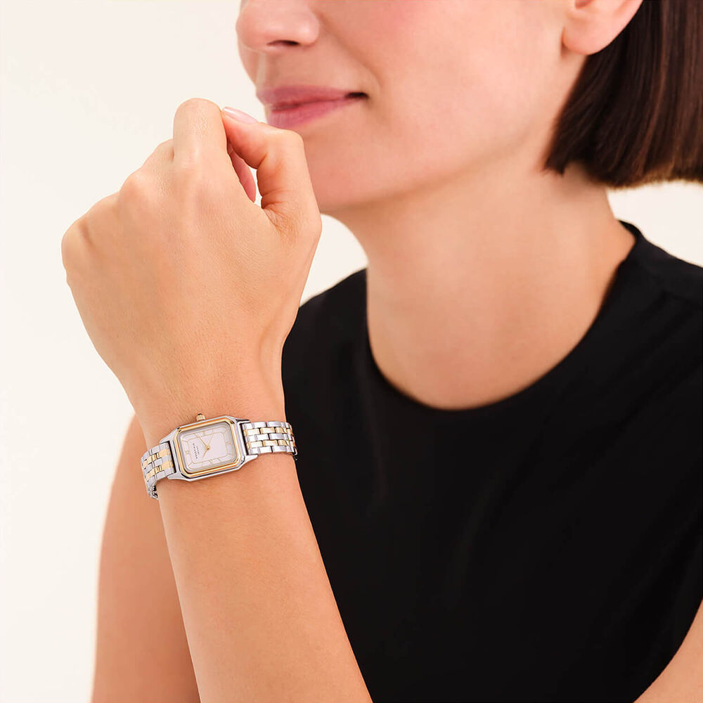 Rosefield Ivy White Duotone 21x26mm Dial 23k Gold Plated Steel Bracelet Watch image number 3