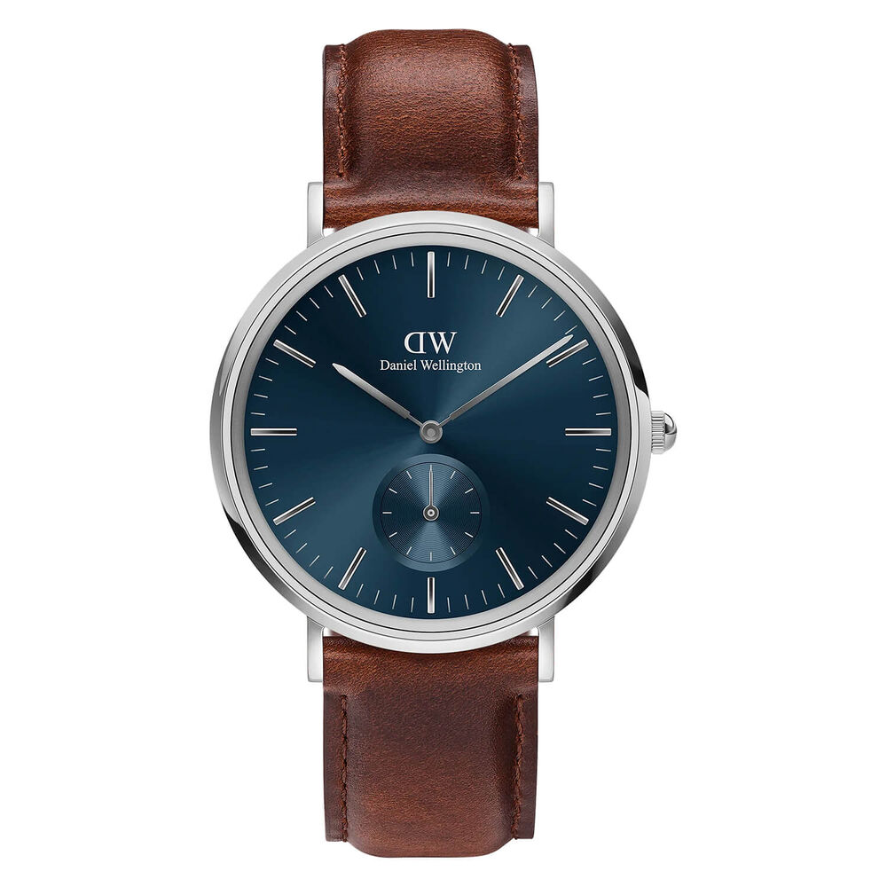 Daniel Wellington Classic 40mm Multi-Eye St Mawes Arctic Dial Brown Leather Strap Watch image number 0