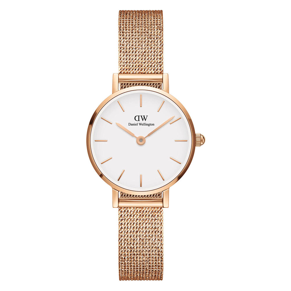 Daniel Wellington Petite 24MM White Round Dial Rose Gold PVD Case And Bracelet Watch image number 0