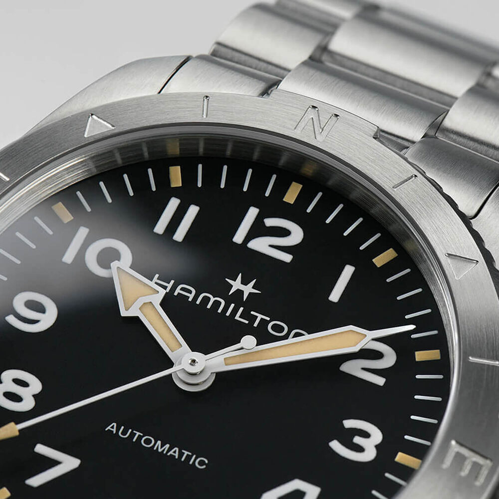 Hamilton Khaki Field Expedition Auto 41mm Black Dial Steel Bracelet Watch image number 2