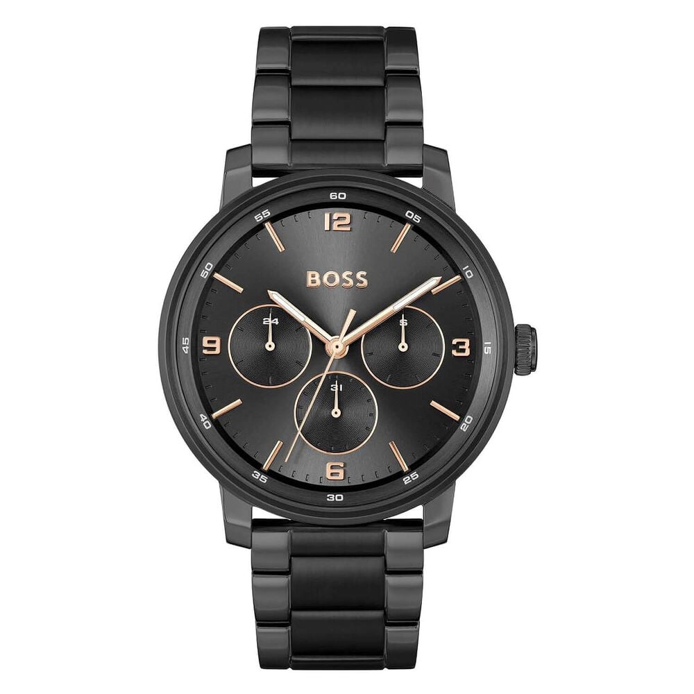 BOSS Contender Chronograph 44mm Black Dial Steel Bracelet Watch image number 0