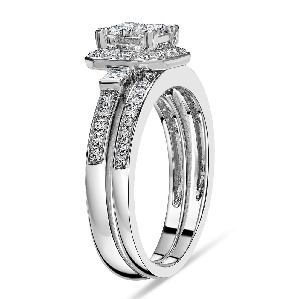 Ladies 9ct White Gold Diamond Quad Bridal Set .75ct image number 3