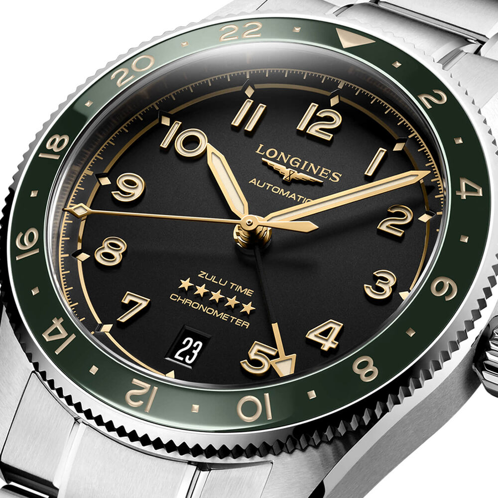 Longines Spirit 39mm Anthracite Dial Ceramic Case Stainless Steel Bracelet Watch image number 2