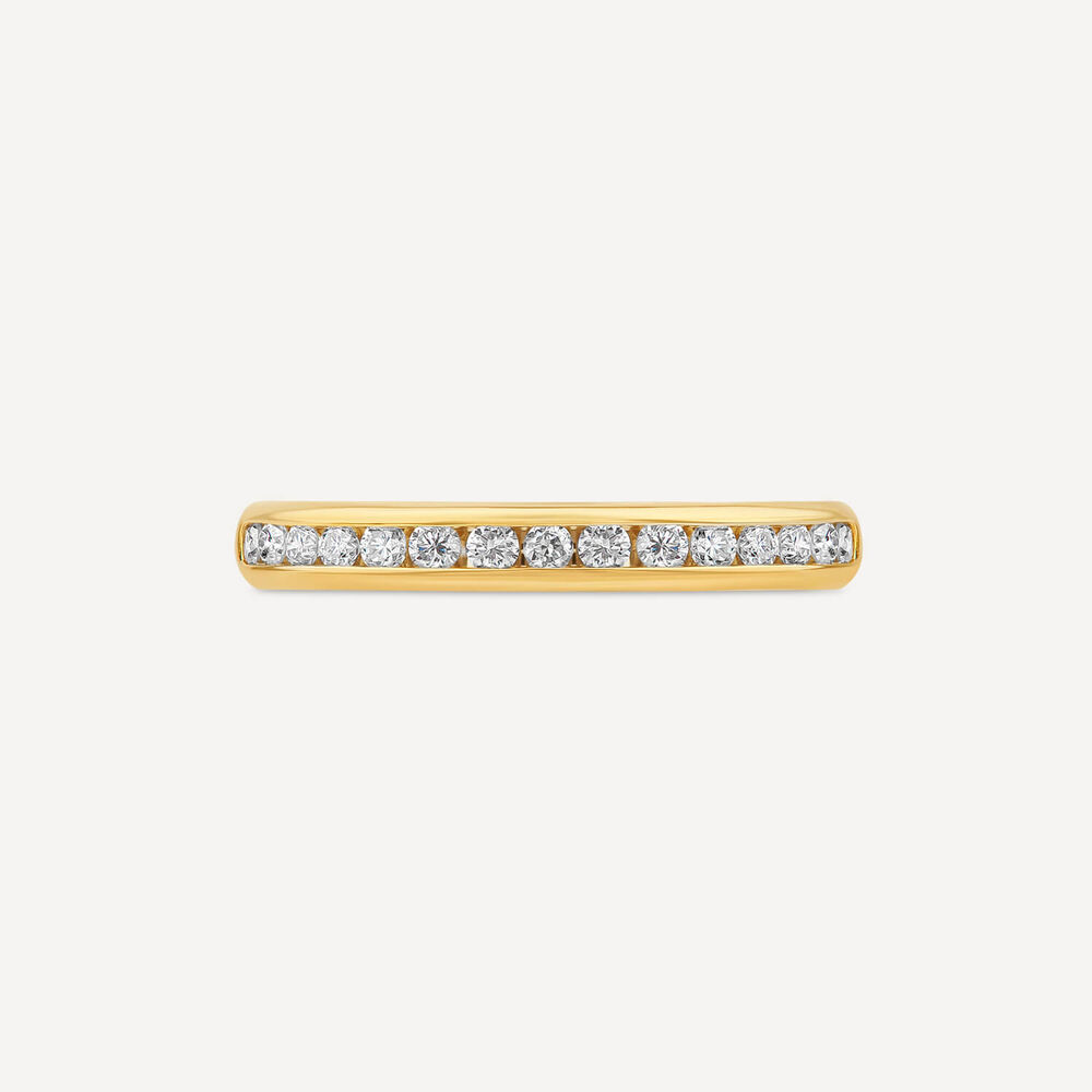 18ct Yellow Gold 2.5mm 0.20ct Diamond Channel Set Wedding Ring image number 1