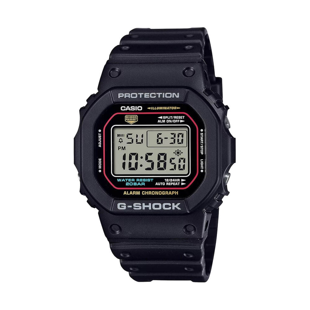 G-SHOCK 5600 Series 48.9x42.8mm Black Digital Display Resin Strap Watch