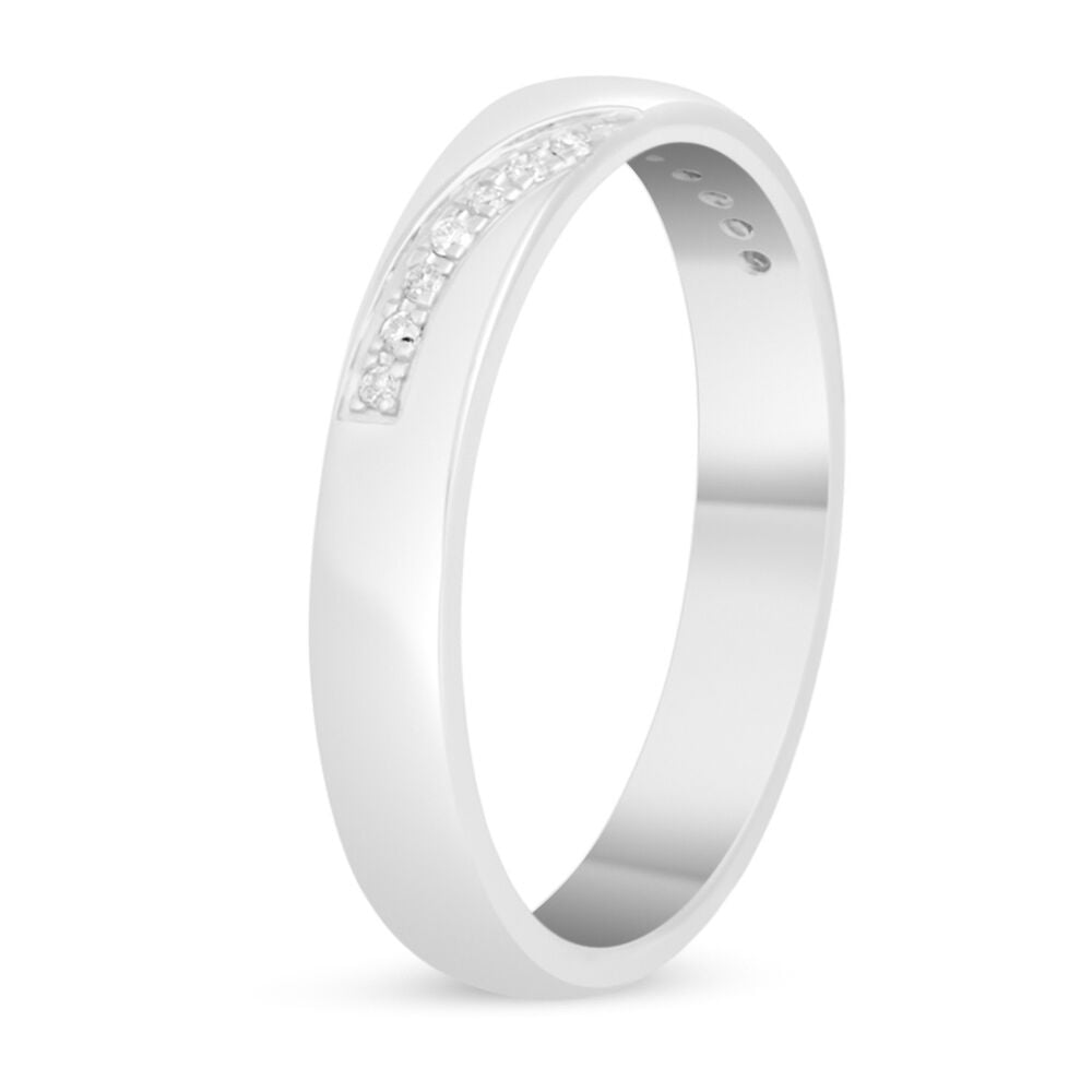 Ladies' 9ct White Gold Diamond Wave 3mm Wedding Ring image number 3