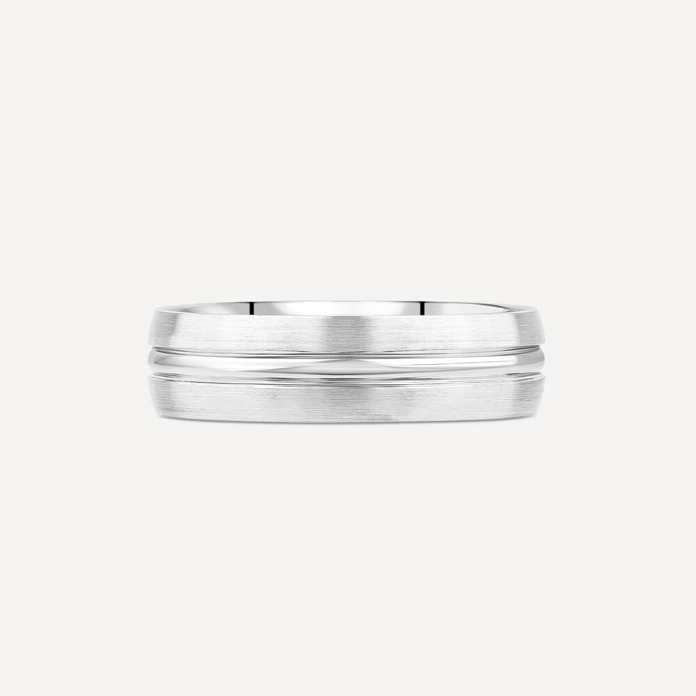 Platinum 6mm Matte & Polished Wedding Ring