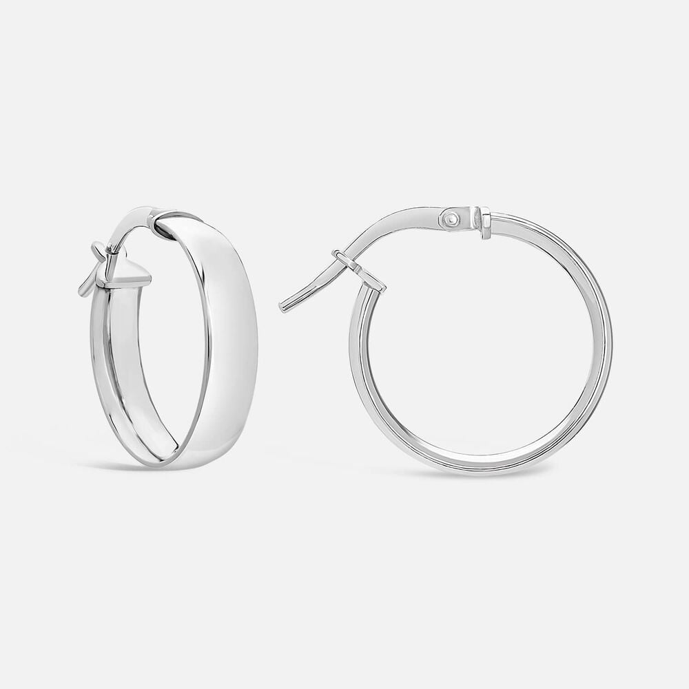 Sterling Silver Plain Polished Hoop Earrings