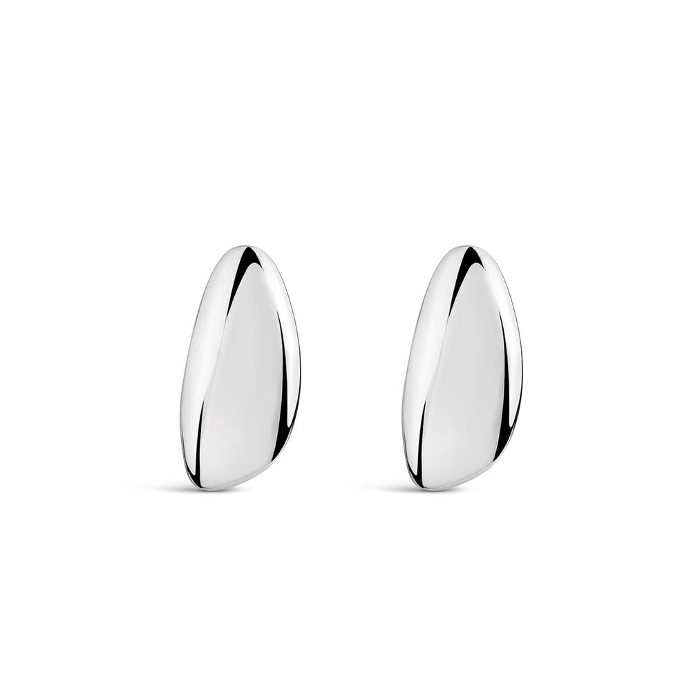Sterling Silver Cubic Zirconia Open Round Disc Drop Earrings image number 0