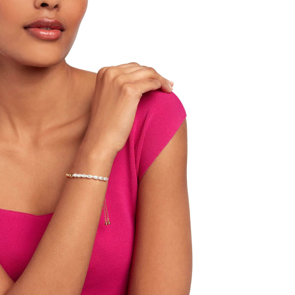 Ted Baker Inela Yellow Gold Plated Pearl Bead Bracelet image number 3
