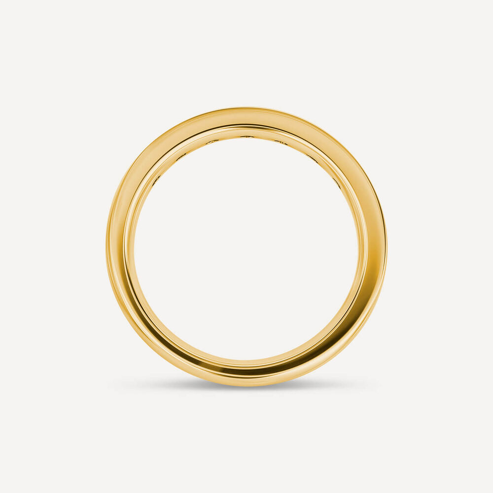 9ct Yellow Gold 3.5mm 0.67ct Diamond Pave Set Wedding Ring image number 3