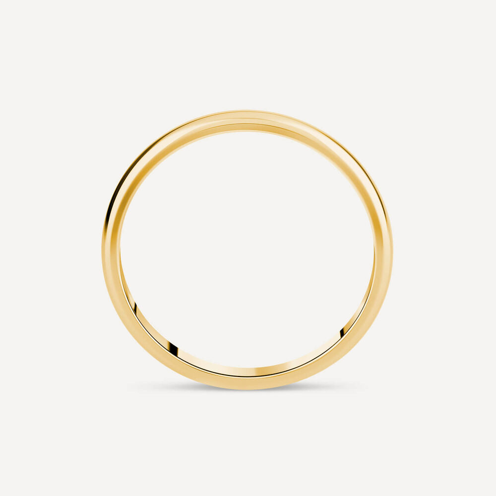 9ct Yellow Gold 2mm Plain Band D-Shape Ring image number 3
