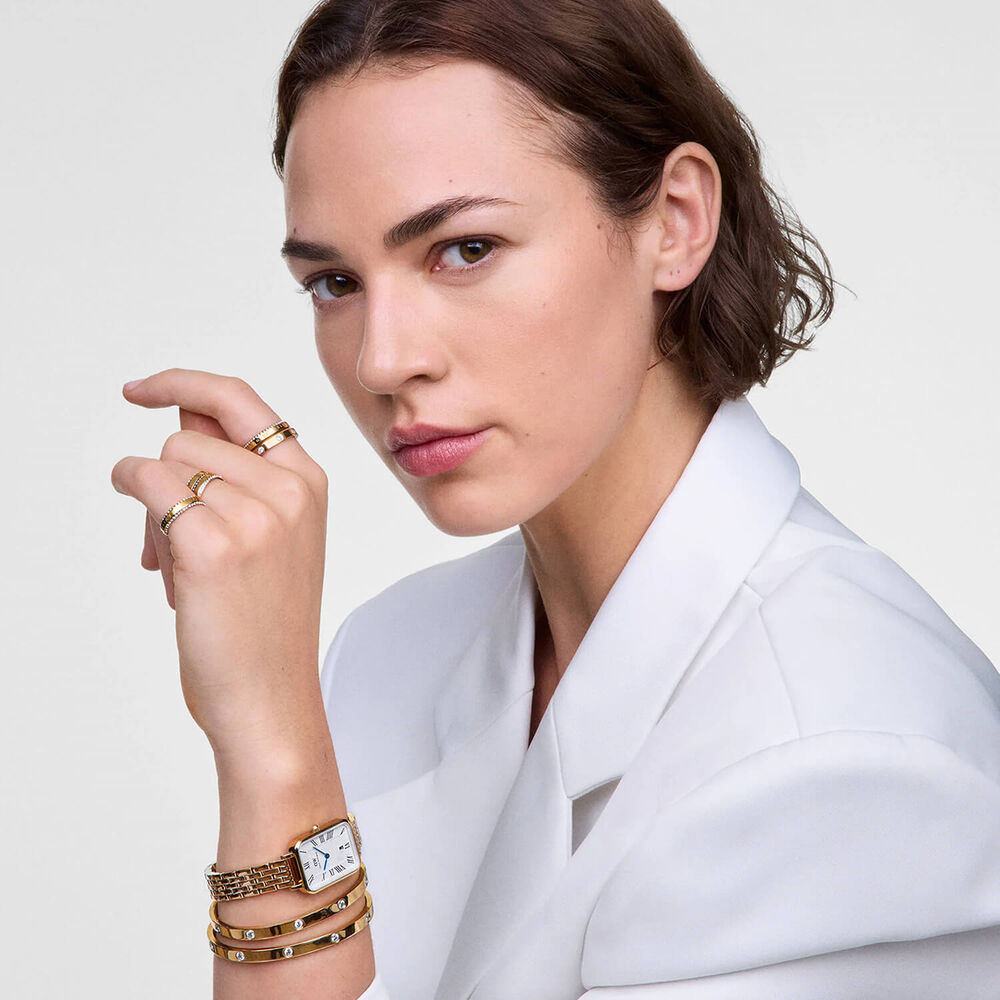 Daniel Wellington Quadro 20x26mm White Dial Yellow Gold Bracelet Watch image number 4