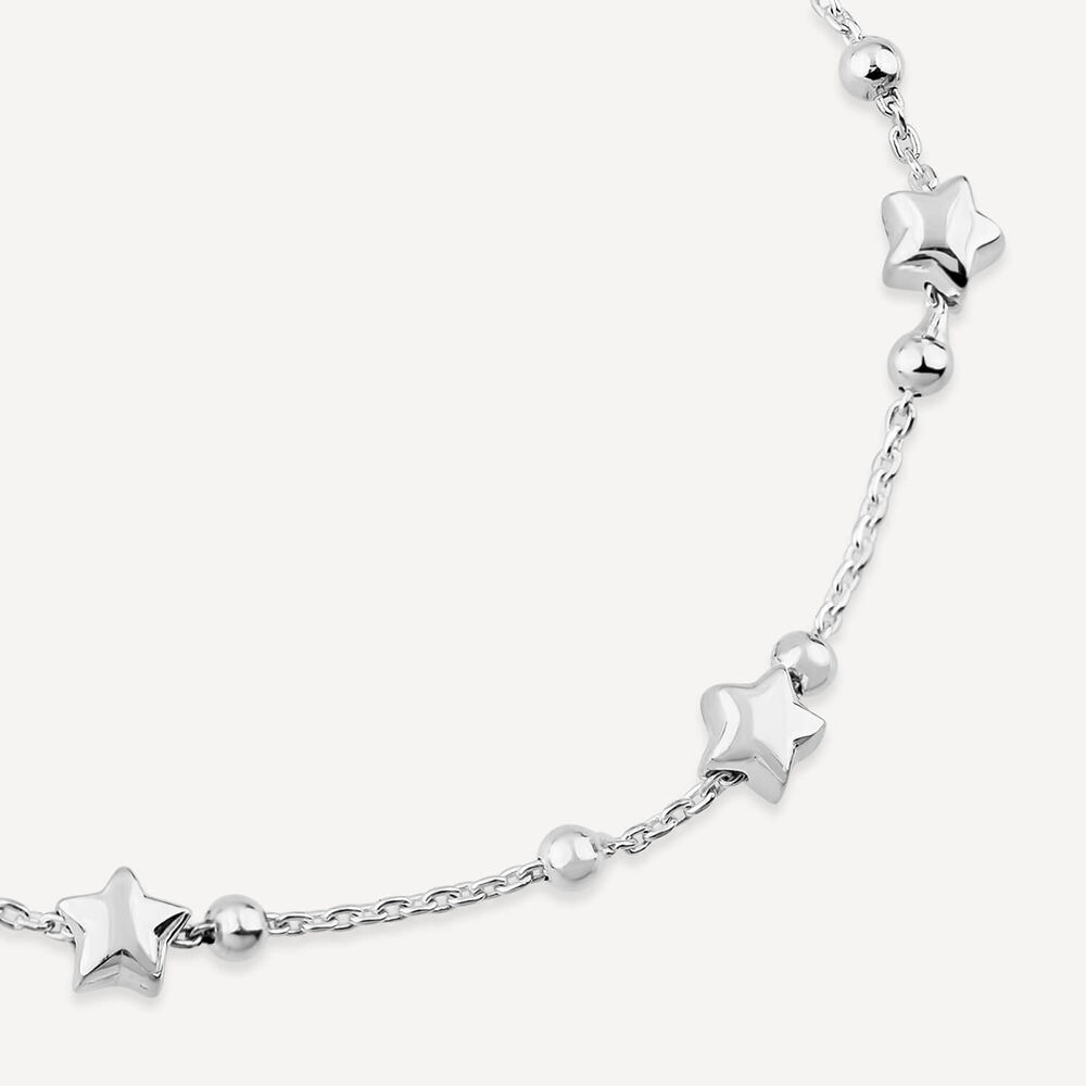 Sterling Silver Stars & Balls Charm Bracelet image number 1