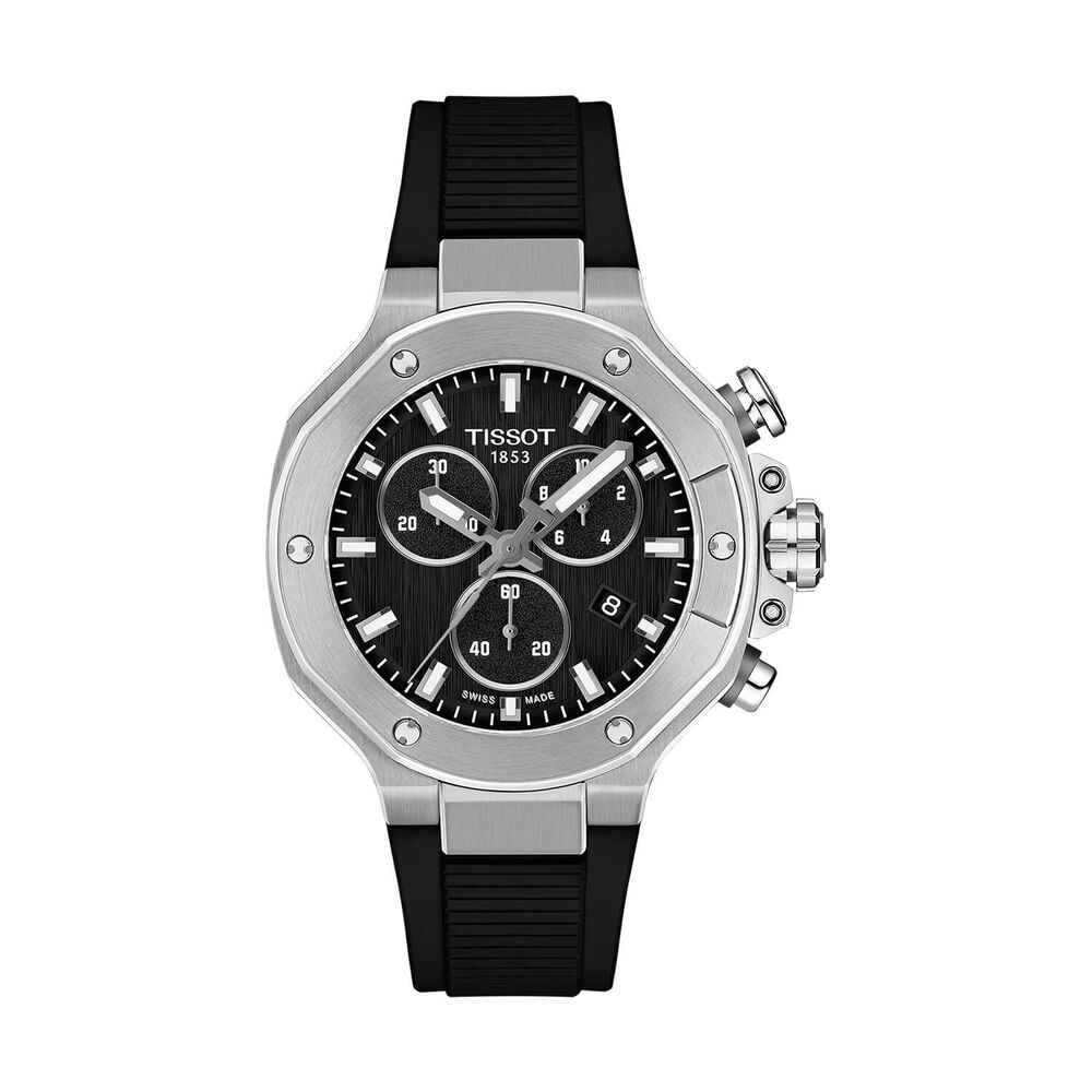 Tissot T-Race Chronograph 38mm Black Dial Rubber Strap Watch