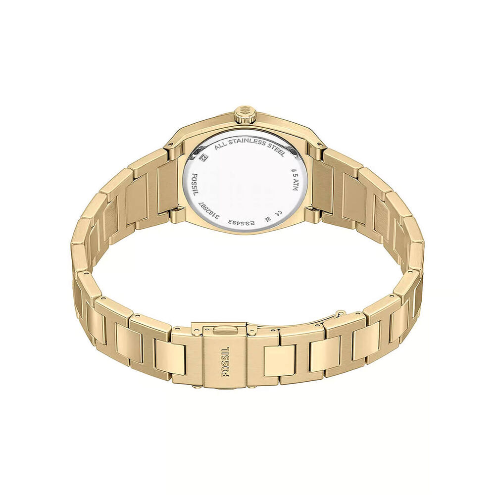 Fossil Everett 27mm Gold Dial Gold Tone Steel Bracelet Watch