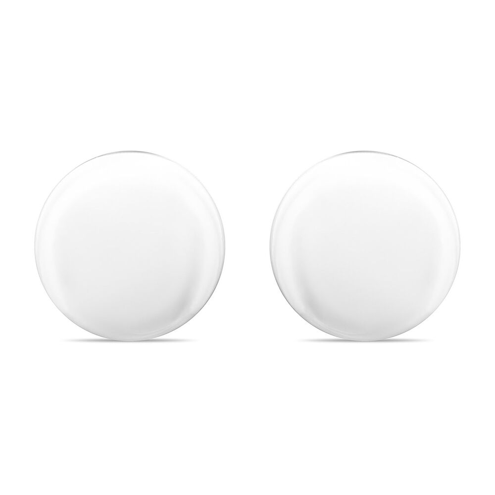 Ladies Sterling Silver Flat Polished Round 6mm Stud Earrings image number 0