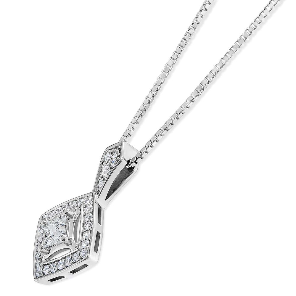 Northern Star 0.33ct Diamond Halo 18ct White Gold Pendant