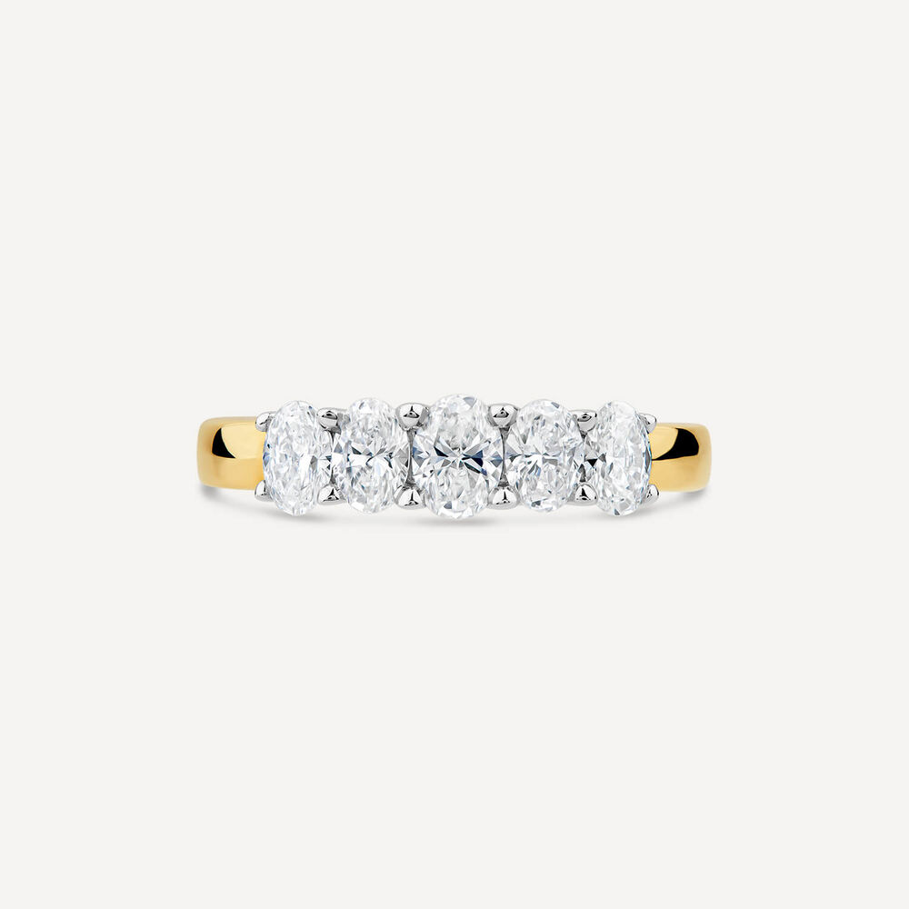 18ct Yellow Gold 5 Stone 1ct Lab Grown Diamond Ring