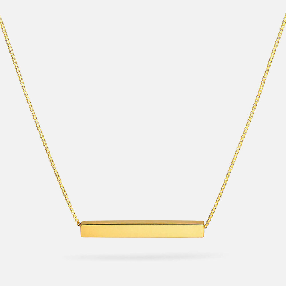 Yellow Gold Plated Sterling Silver Bar Necklet