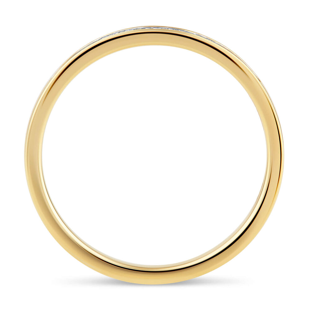 9ct Yellow Gold Channel 0.04ct Diamond Ladies Ring image number 2