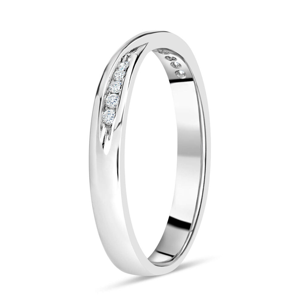 9ct White Gold Diamond 3mm Twist Wedding Ring image number 4