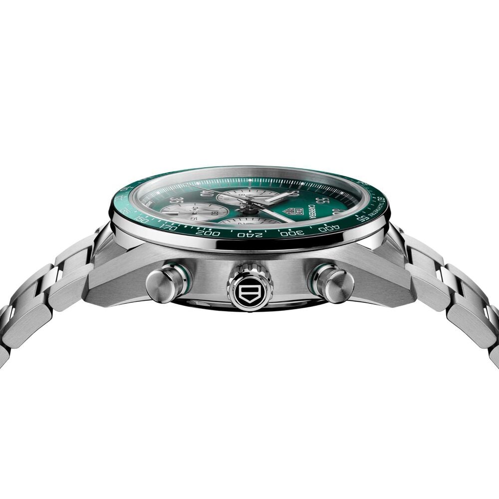 TAG Heuer Carrera Chronograph Sport 42mm Green Dial Steel Bracelet Watch