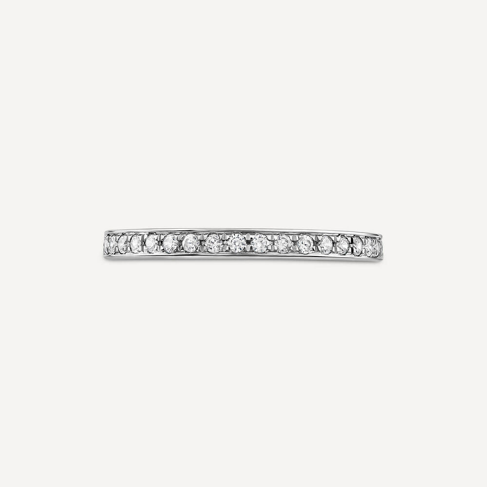 Platinum 2mm 0.15ct Diamond Pave Set Wedding Ring image number 1