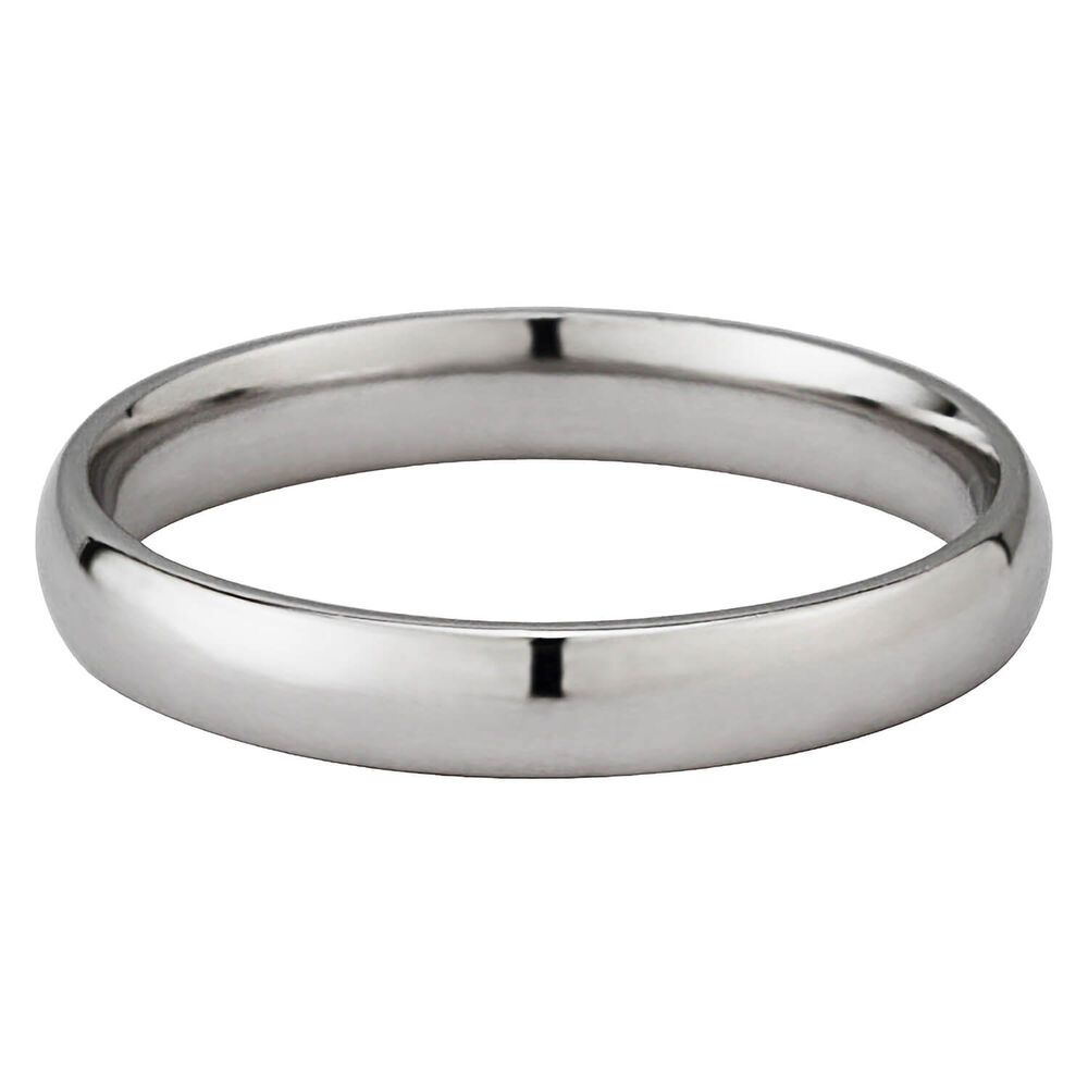 9ct White Gold 3mm Wedding Ring image number 0