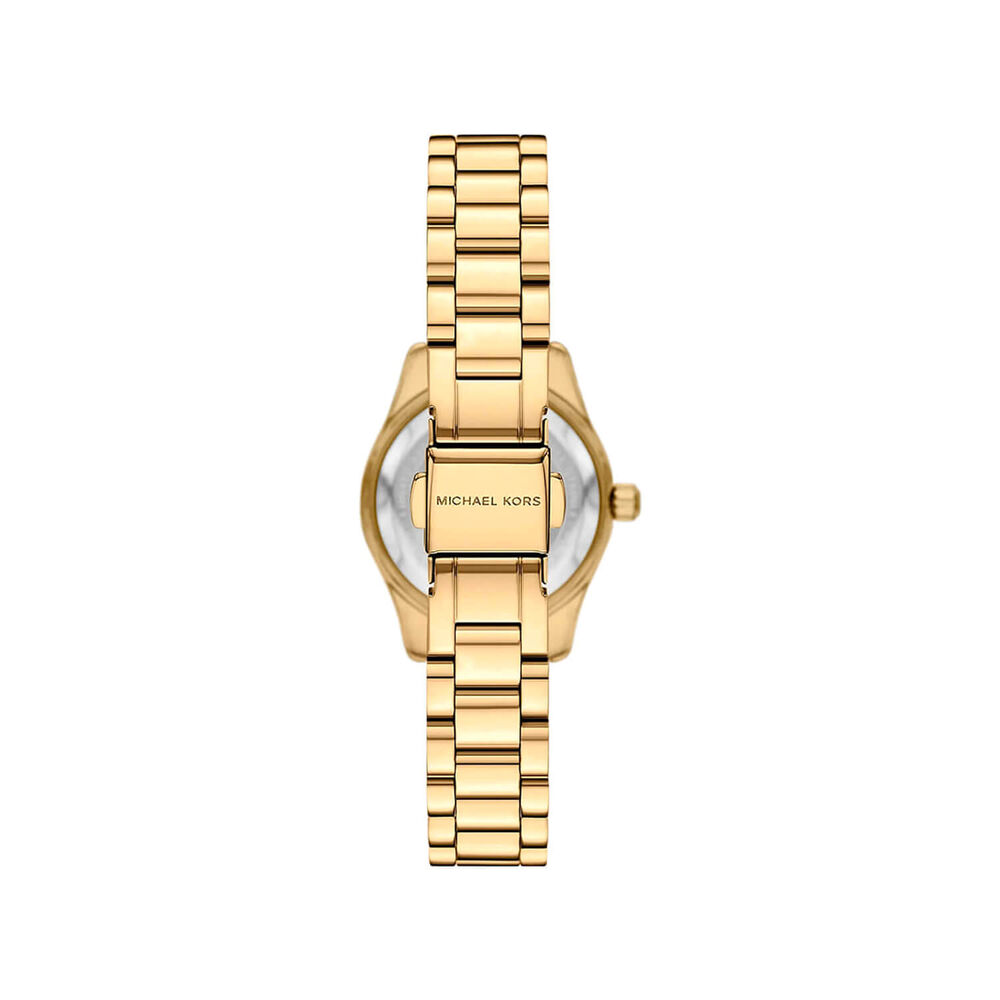 Michael Kors Lexington 26mm Gold Tone Dial Gold Tone Steel Bracelet Watch & Top Rings Set