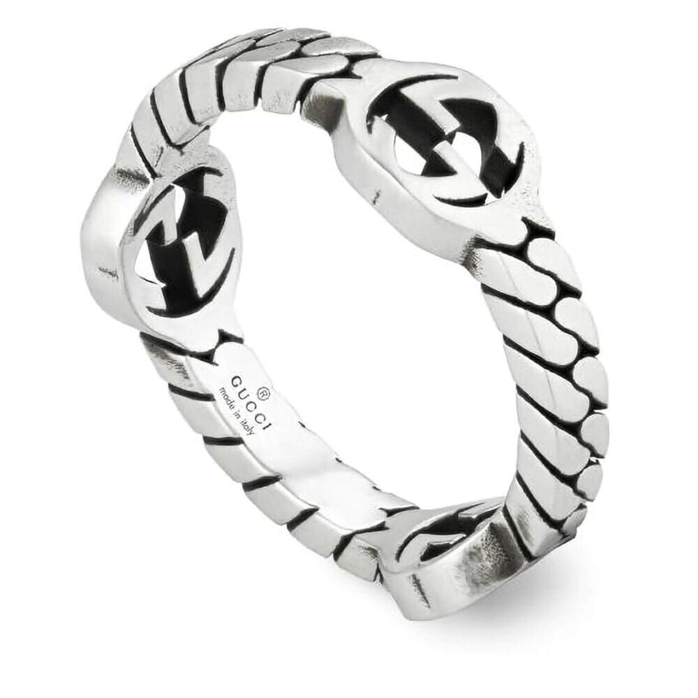 Gucci Interlocking G Sterling Silver Band Ring image number 0