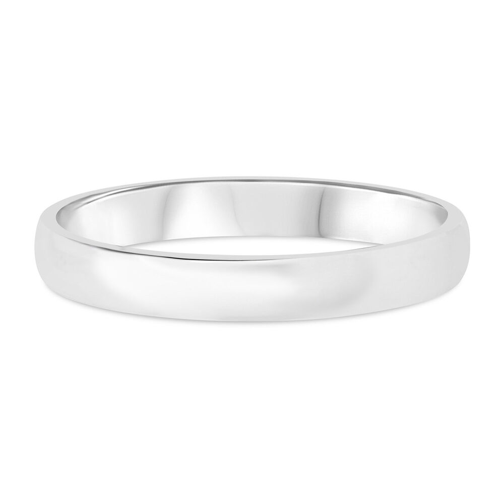 Ladies' 18ct white gold 2.5mm classic court wedding ring image number 4