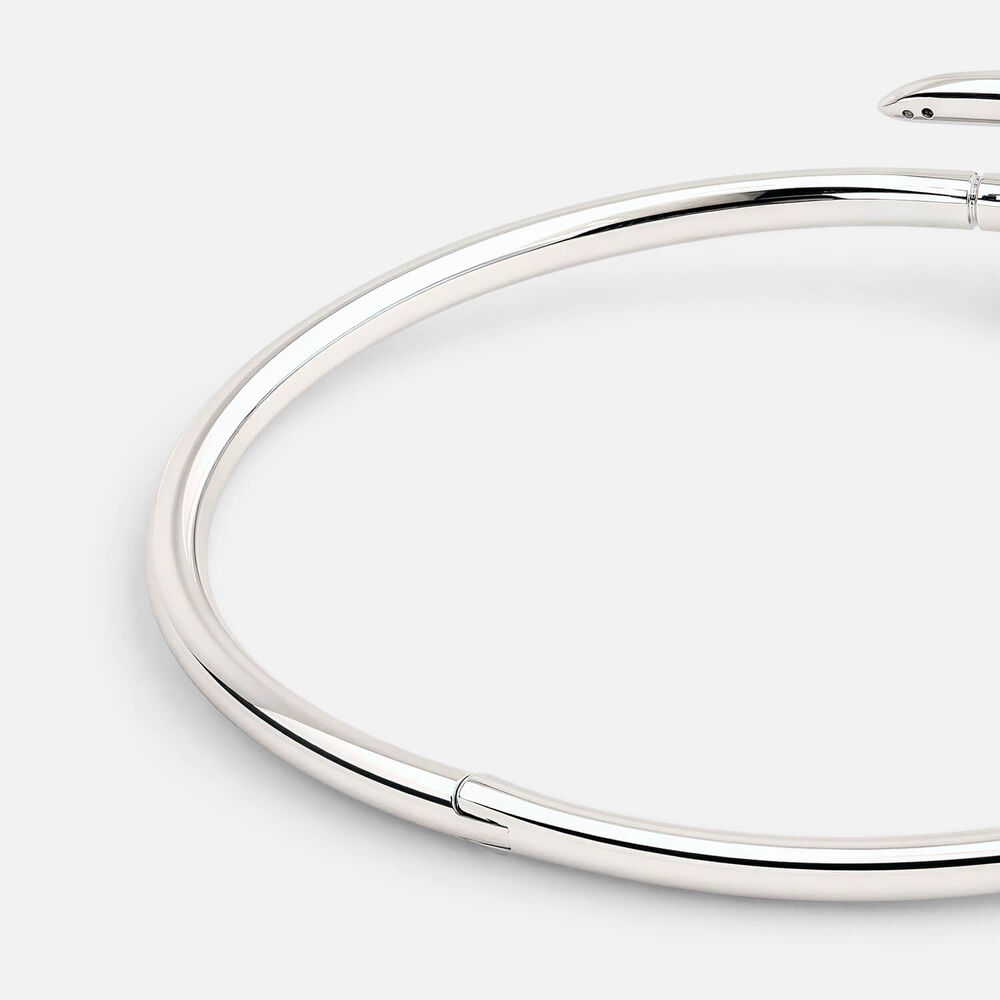 Sterling Silver Cubic Zirconia Nail Bangle