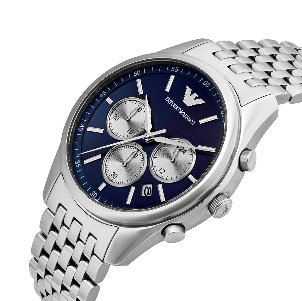 Emporio Armani Antonio Chronograph 41mm Blue Dial Stainless Steel Bracelet Watch image number 1