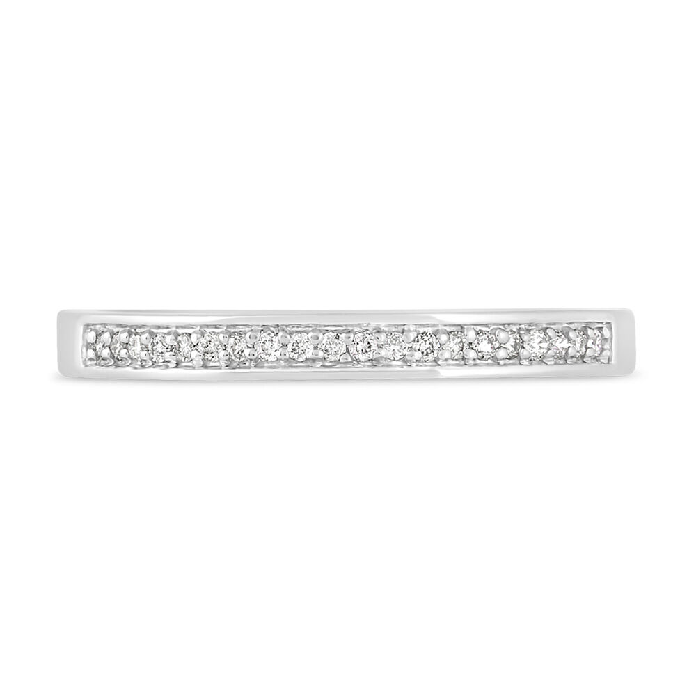 Mystere Ladies' 18ct White Gold Diamond 2.1mm Wedding Ring image number 1