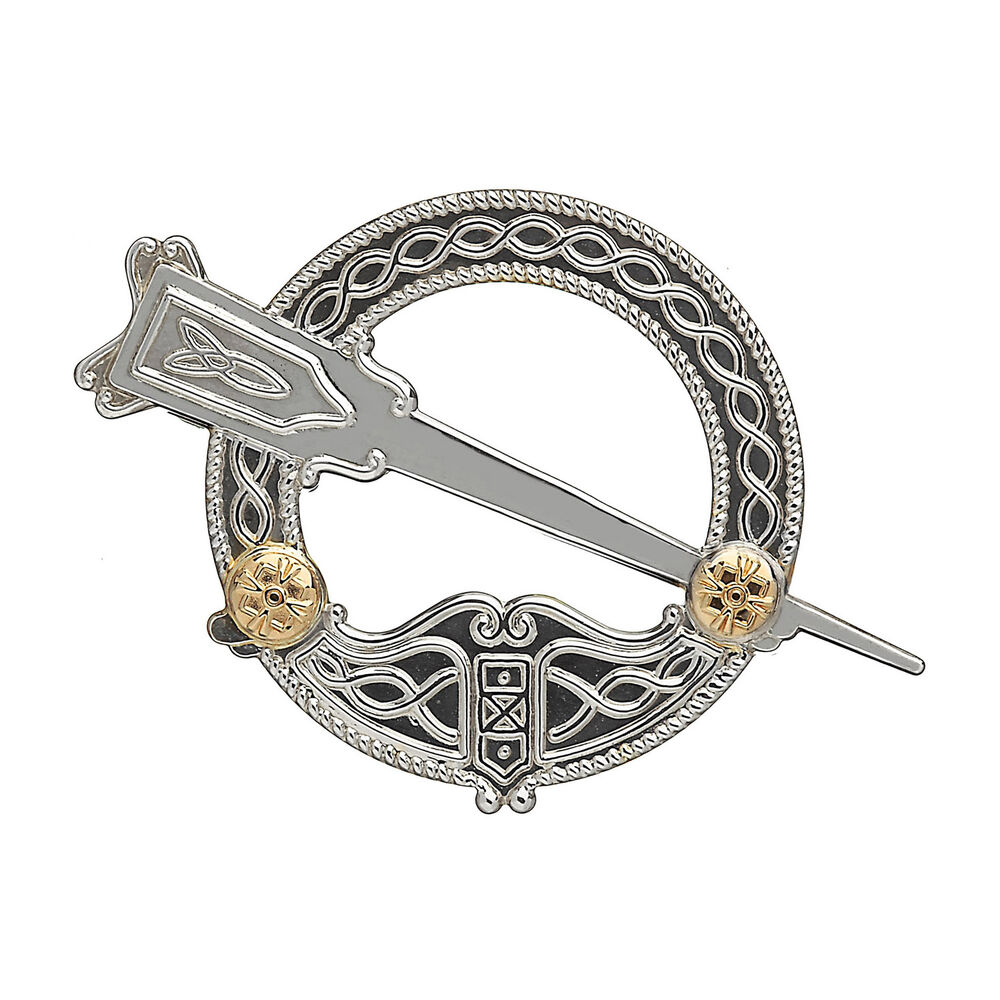 House of Lor 9ct Irish Gold and Silver Small Tara Celtic Knot Brooch image number 0
