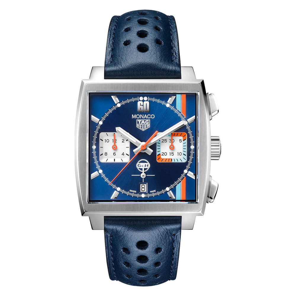 TAG Heuer Monaco Gulf Edition 39mm Blue Dial & Leather Strap Watch