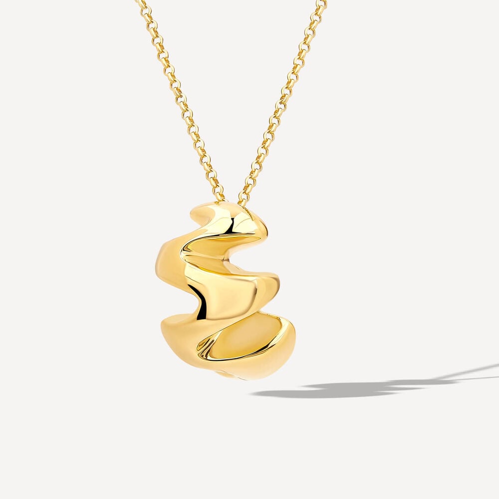 Sterling Silver Yellow Gold Plated Squiggle Shaped Pendant