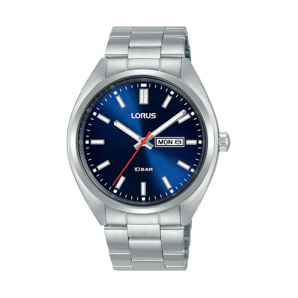 Lorus Quartz Gents 41mm Blue Gradation Dial Steel Bracelet Watch image number 0