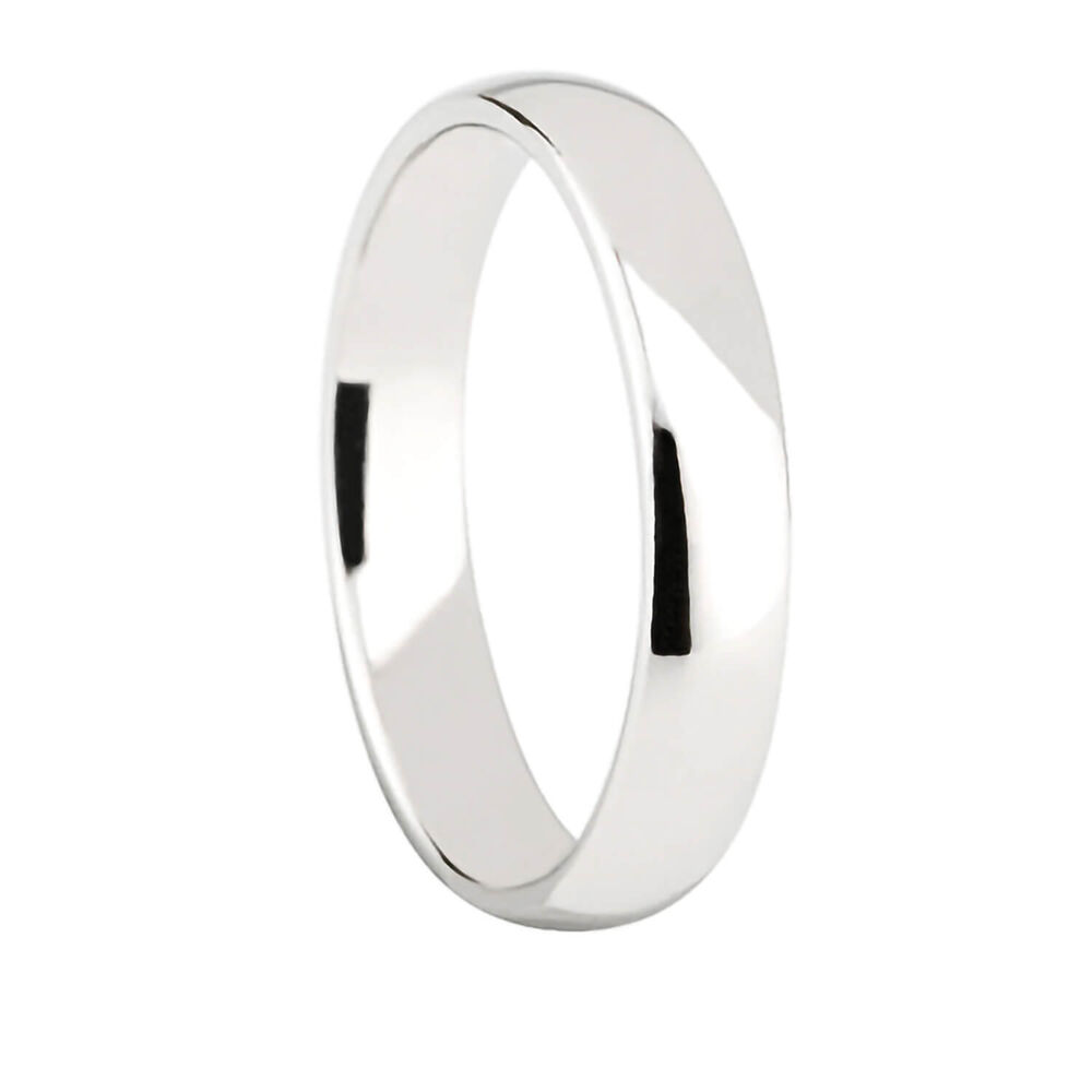 Platinum 4mm classic court wedding ring image number 0