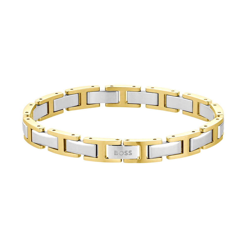 BOSS Nolan Two Tone Stainless Steel H-Link Bracelet