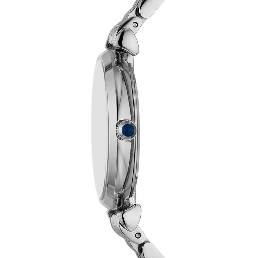 Emporio Armani Gianni T-Bar 32mm Blue Cubic Zirconia Set Dial Steel Bracelet Watch image number 2