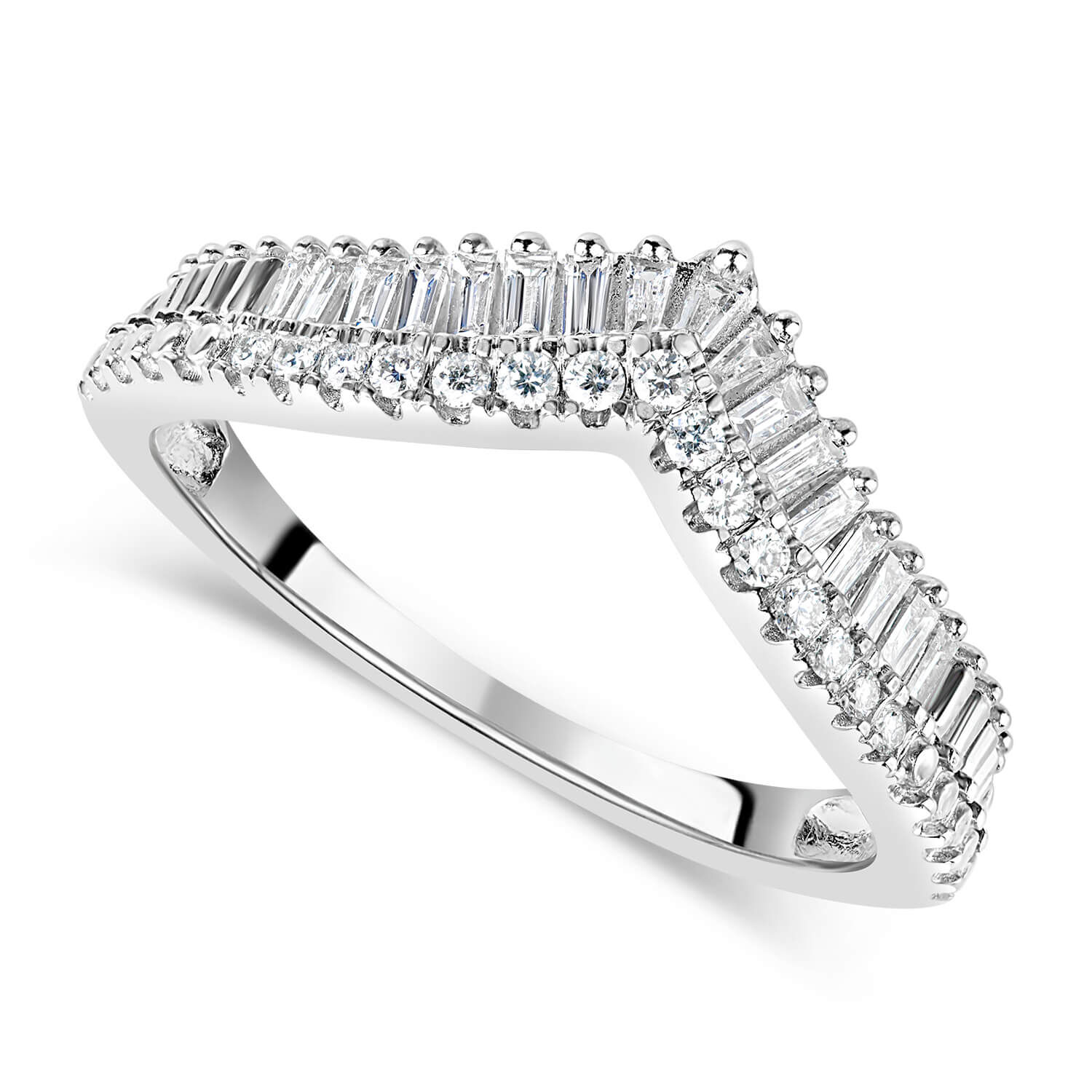 9ct white gold wishbone ring sales