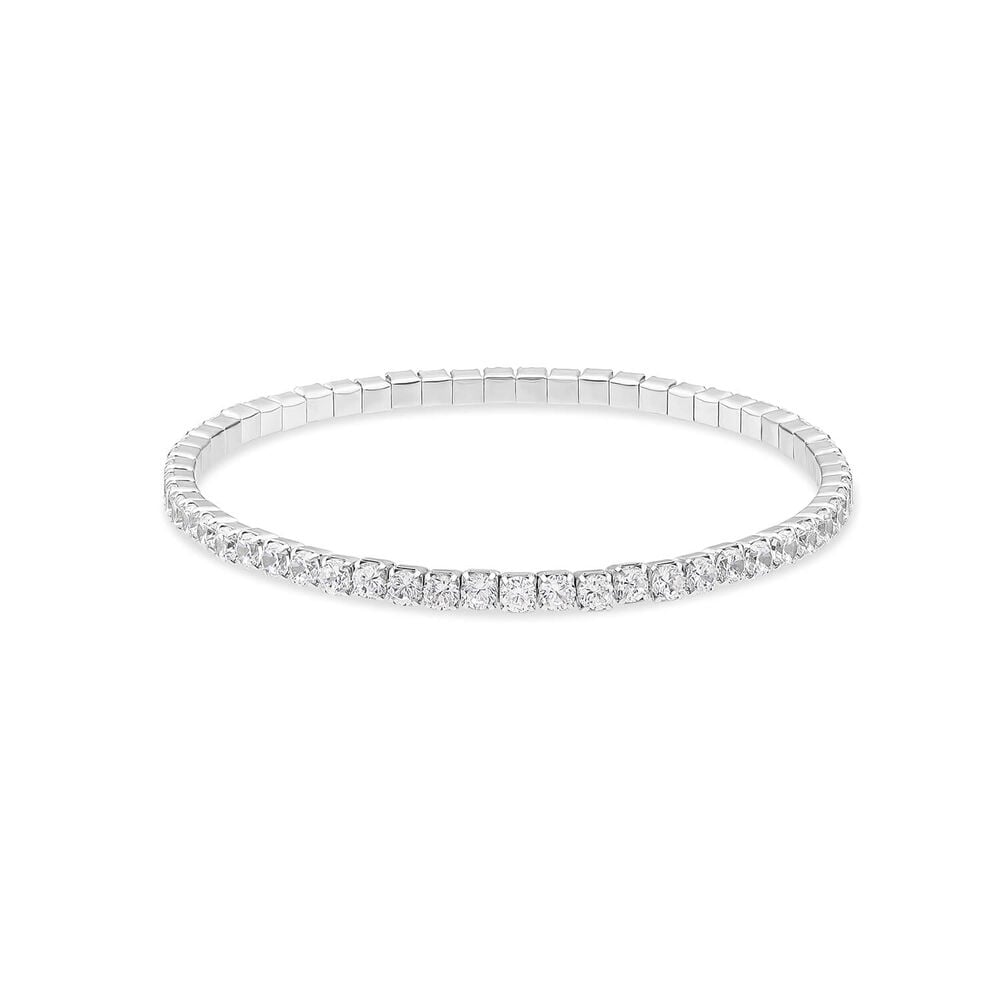 Sterling Silver Cubic Zirconia Flexible Tennis Bracelet