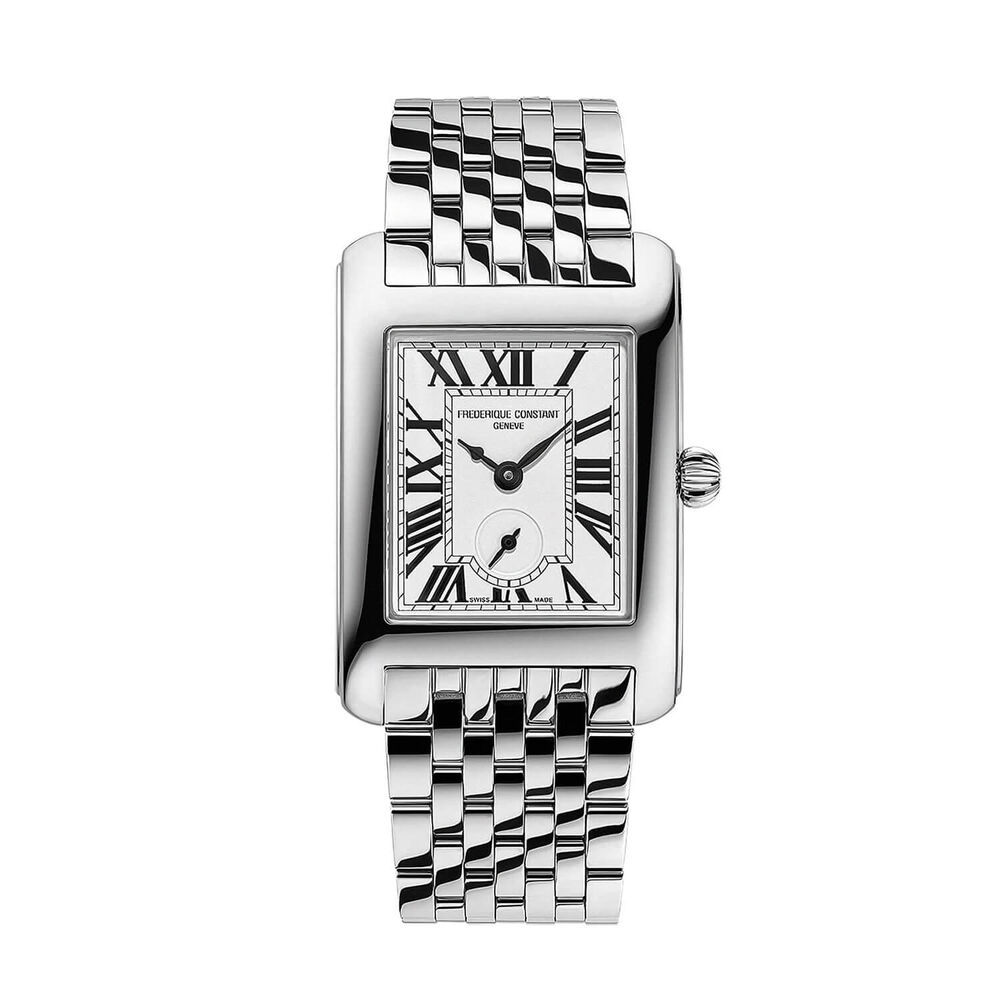 Frederique Constant Classics Caree Small Seconds 36x25.2mm Silver Dial Steel Bracelet Watch image number 0