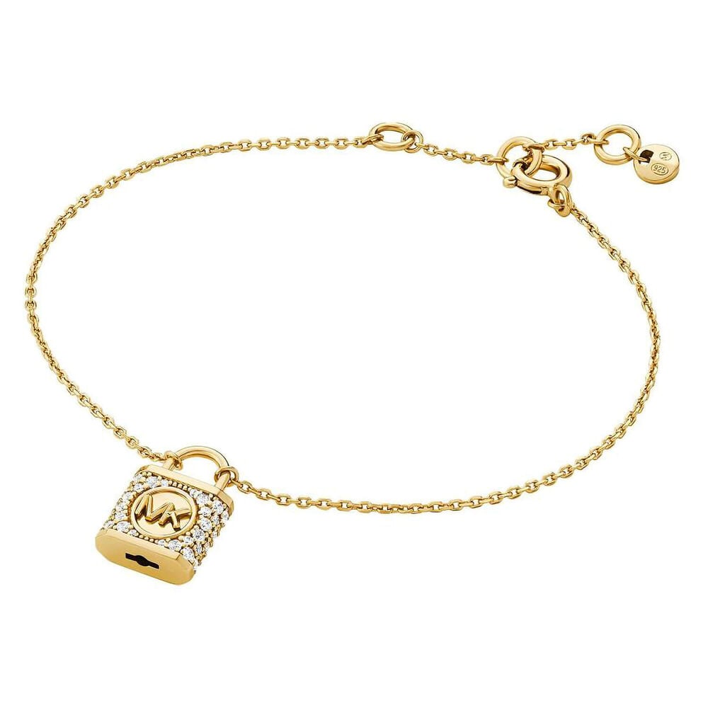 Michael Kors Yellow Gold Plated Lock Bracelet image number 2