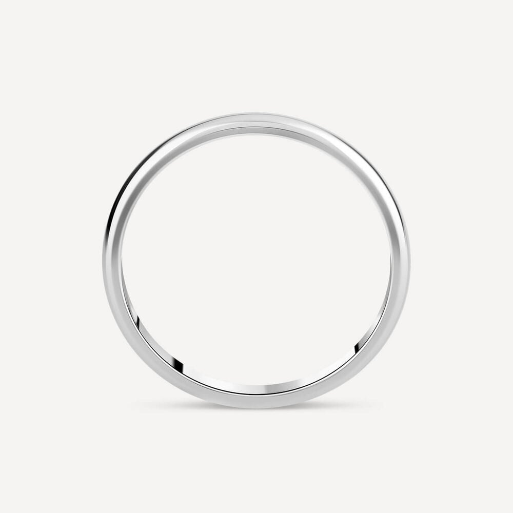 Platinum Plain D-Shape 3mm Wedding Ring image number 3