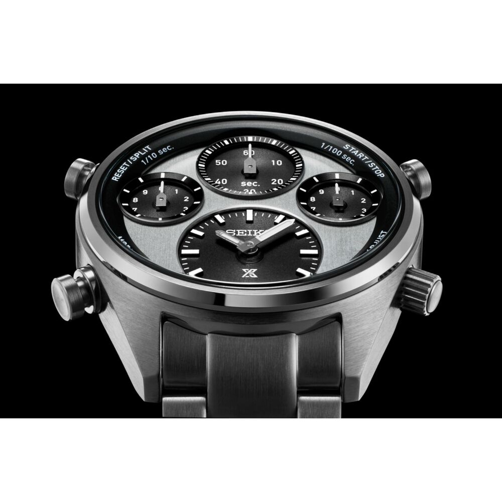 Seiko Prospex Speedtimer 42mm Solar Chrono Black & Silver Dial Bracelet Watch image number 1